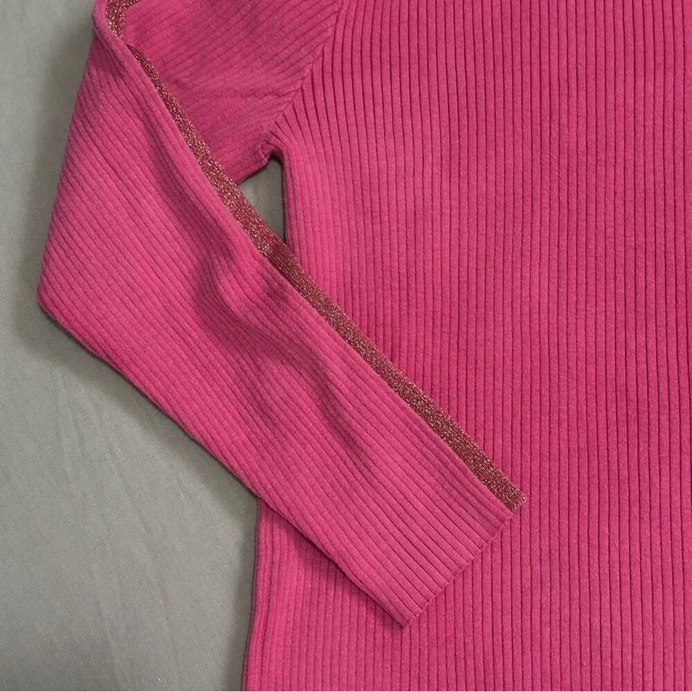 Ralph Lauren Sport Pink Gold Logo Emblem Crest Sporty Preppy Turtleneck Sweater - Picture 4 of 12